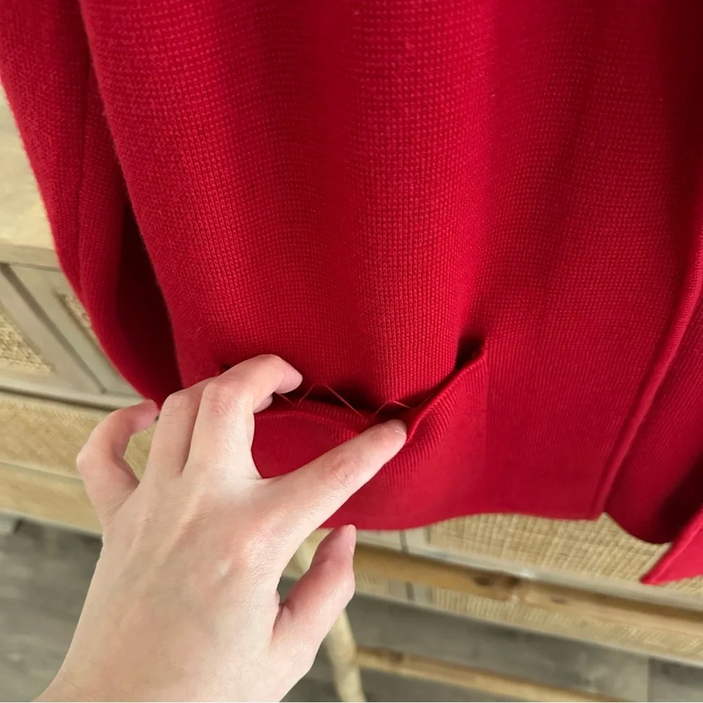 Talbots Red Wool Cardigan Sz MP NWT - Picture 3 of 6